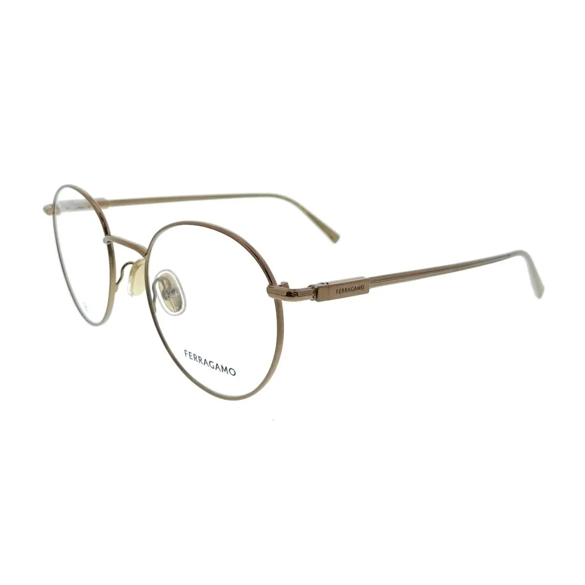 Salvatore Ferragamo SF2229 730 Round Amber Gold Unisex Eyeglasses