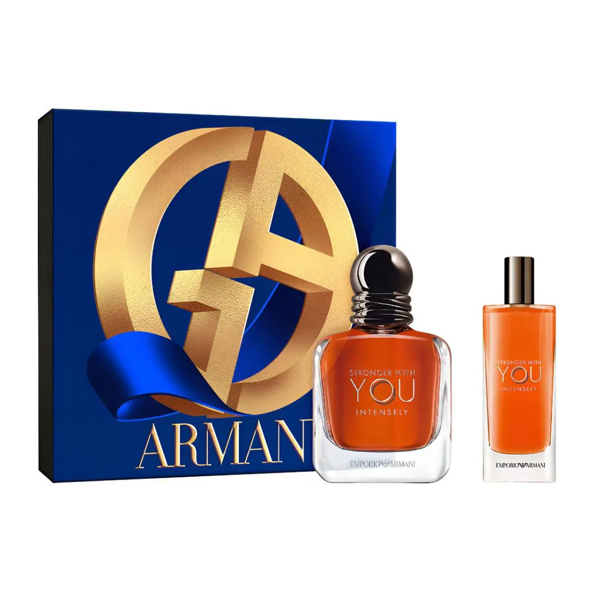 Stronger with You Intensely by Giorgio Armani 2pcs Set 3.4oz Edp Spray = .50oz