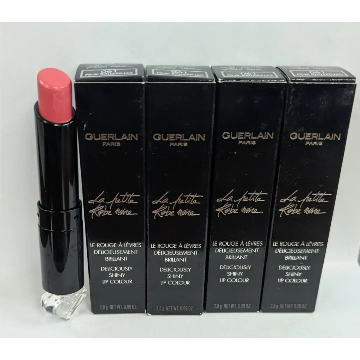 4 Pack Guerlain Paris Deliciously Shiny Lip Color 061 Pink Ballerinas 0.09oz