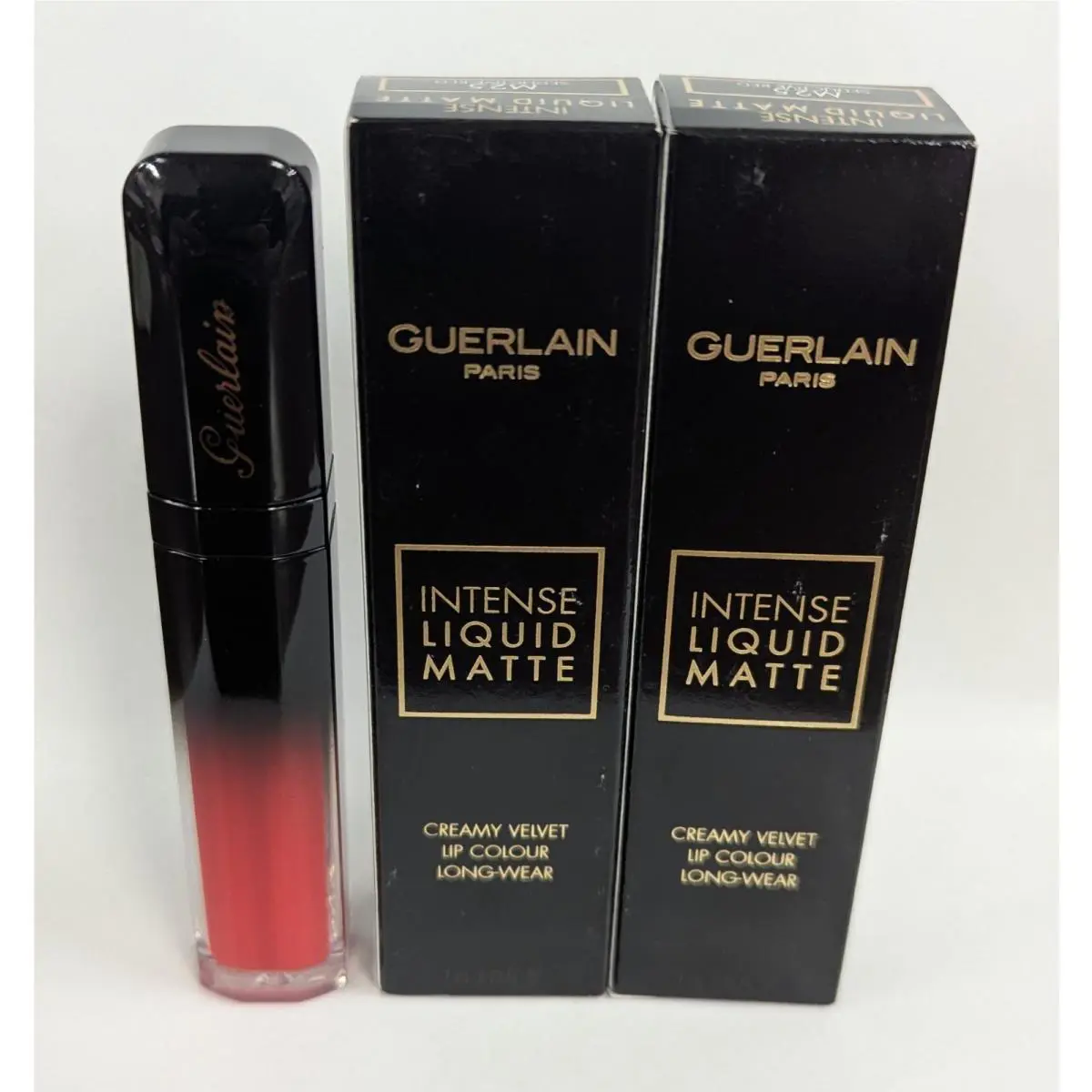 2 Guerlain Intense Liquid Matte Creamy Velvet Lip Colour M25 Seductive Red 0.23z