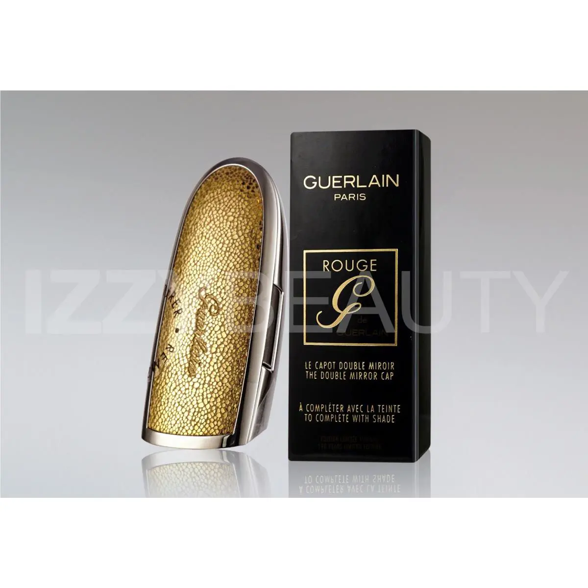 Guerlain Rouge G Double Mirror Case in Electric Gold Lipstick Cap / Case