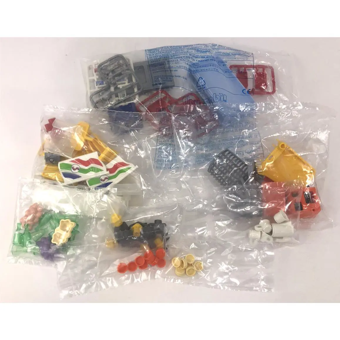 Vintage Playmobil Bags Grocery Store 3200 Replacement Cups Food Flags