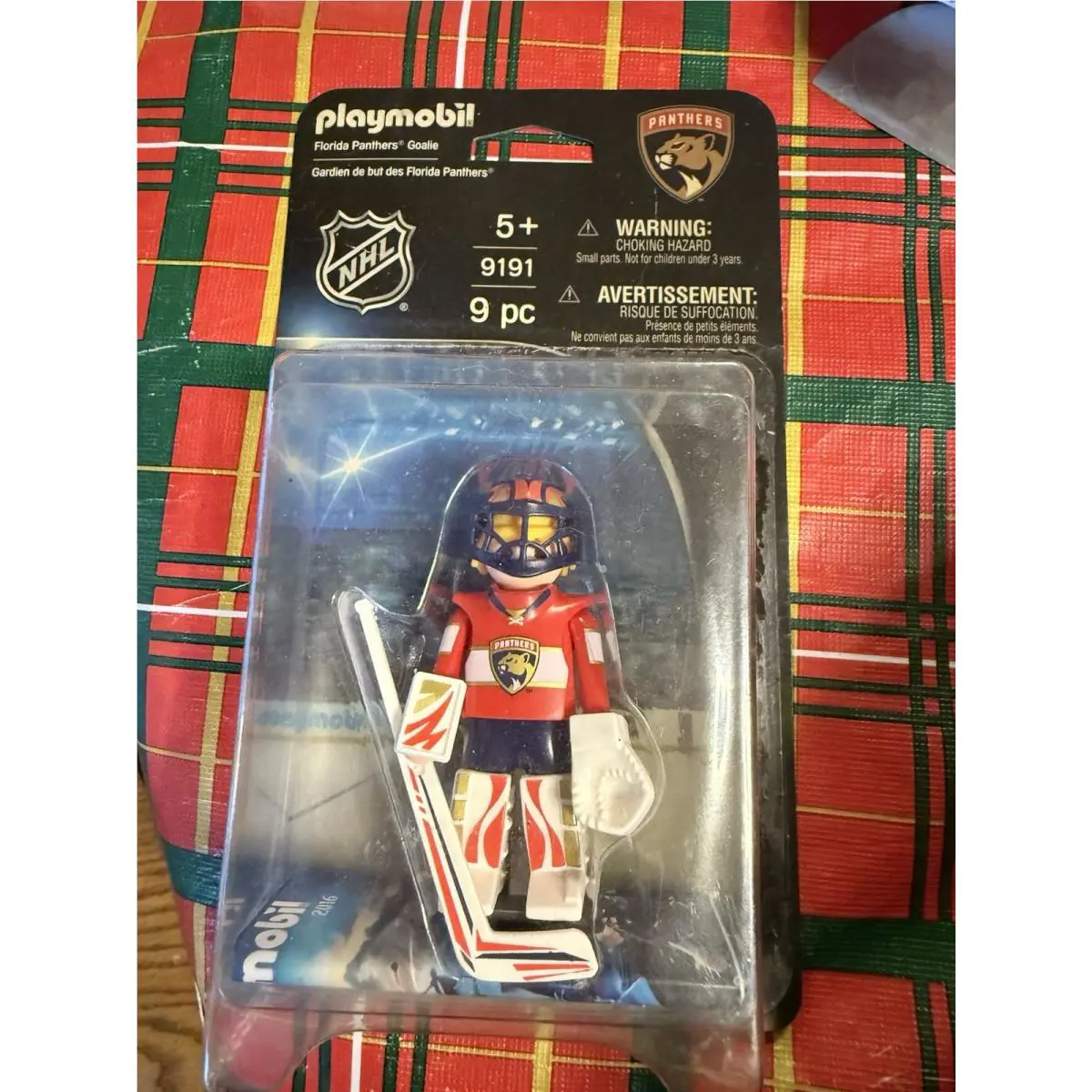 2016 Playmobil Nhl Hockey Florida Panthers Goalie 9-piece Figure Set 9191