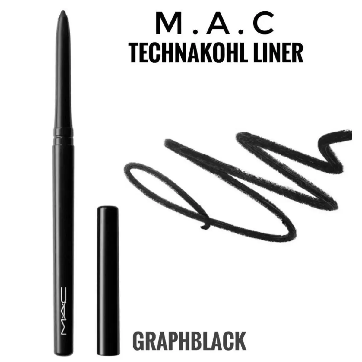 Mac Technakohl Eye Liner Pencil Eyeliner Graphblack Black Full Size Boxed