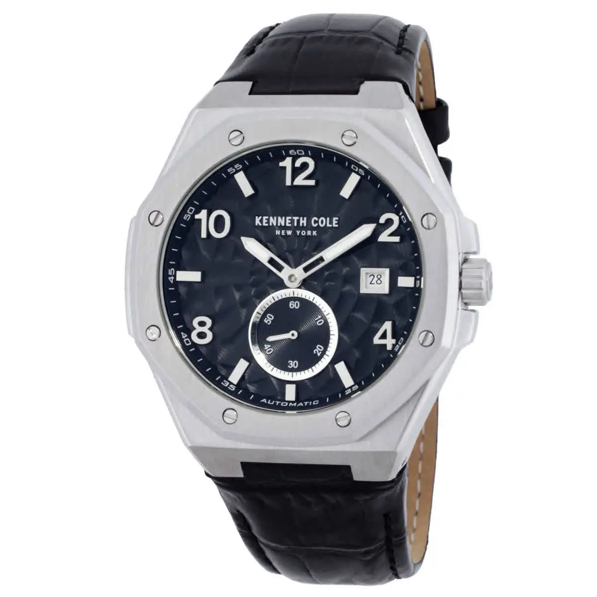 Kenneth Cole New York Automatic Black Dial Men`s Watch KCWGX0059001 - Dial: Black, Band: Black, Bezel: Silver-tone
