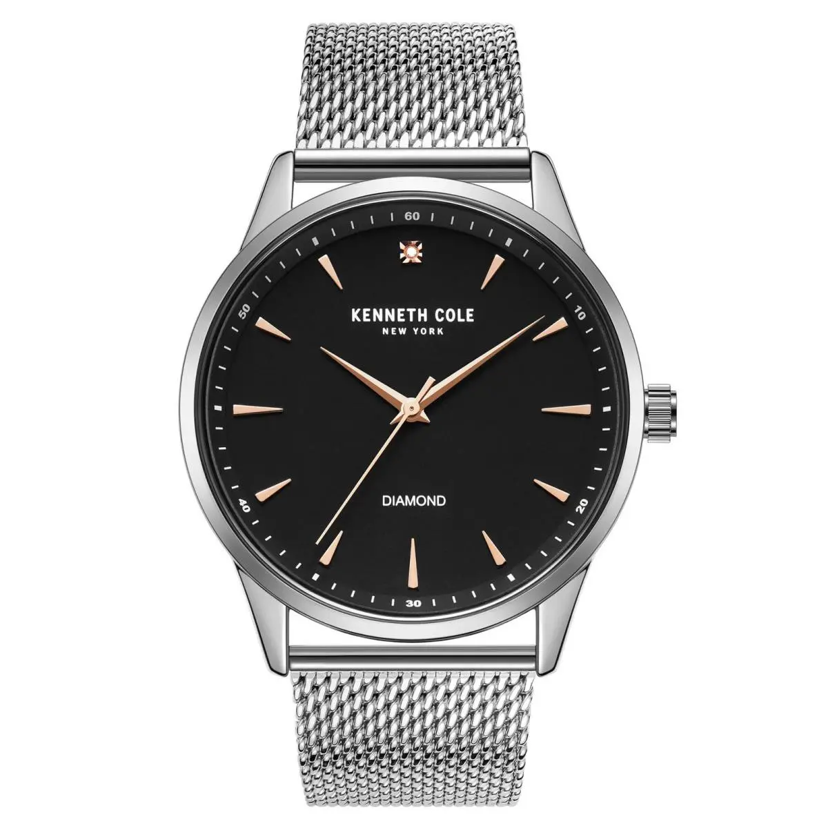 Men`s Watch Black Dial Stainless Steel Mesh Bracelet KCWGG2186403 by Kenneth Cole