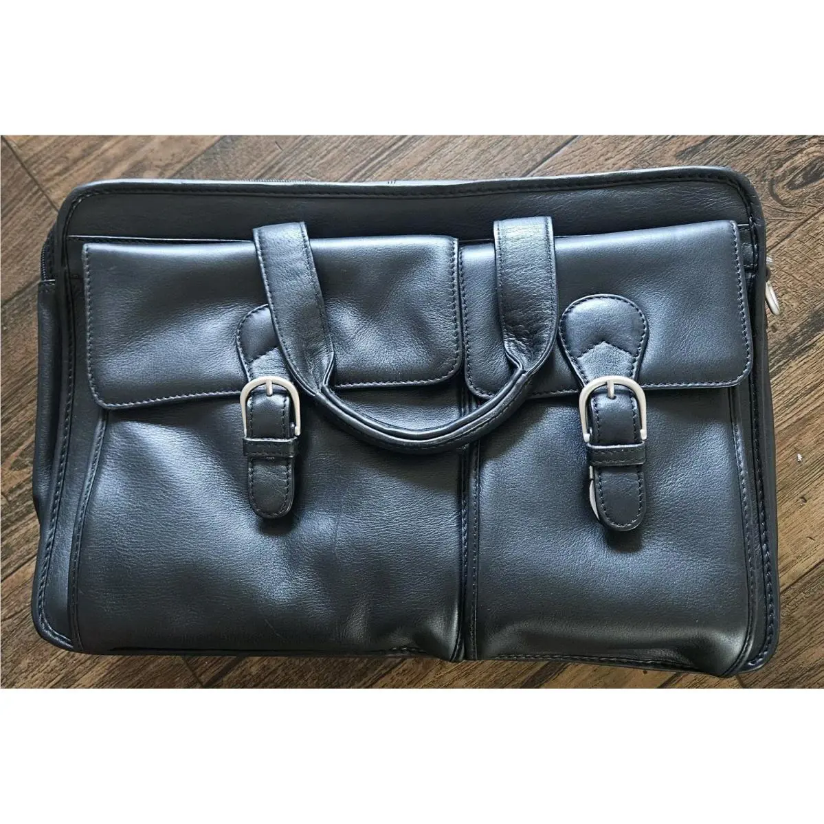 Kenneth Cole Reaction Messenger Bag Leather Laptop Briefcase