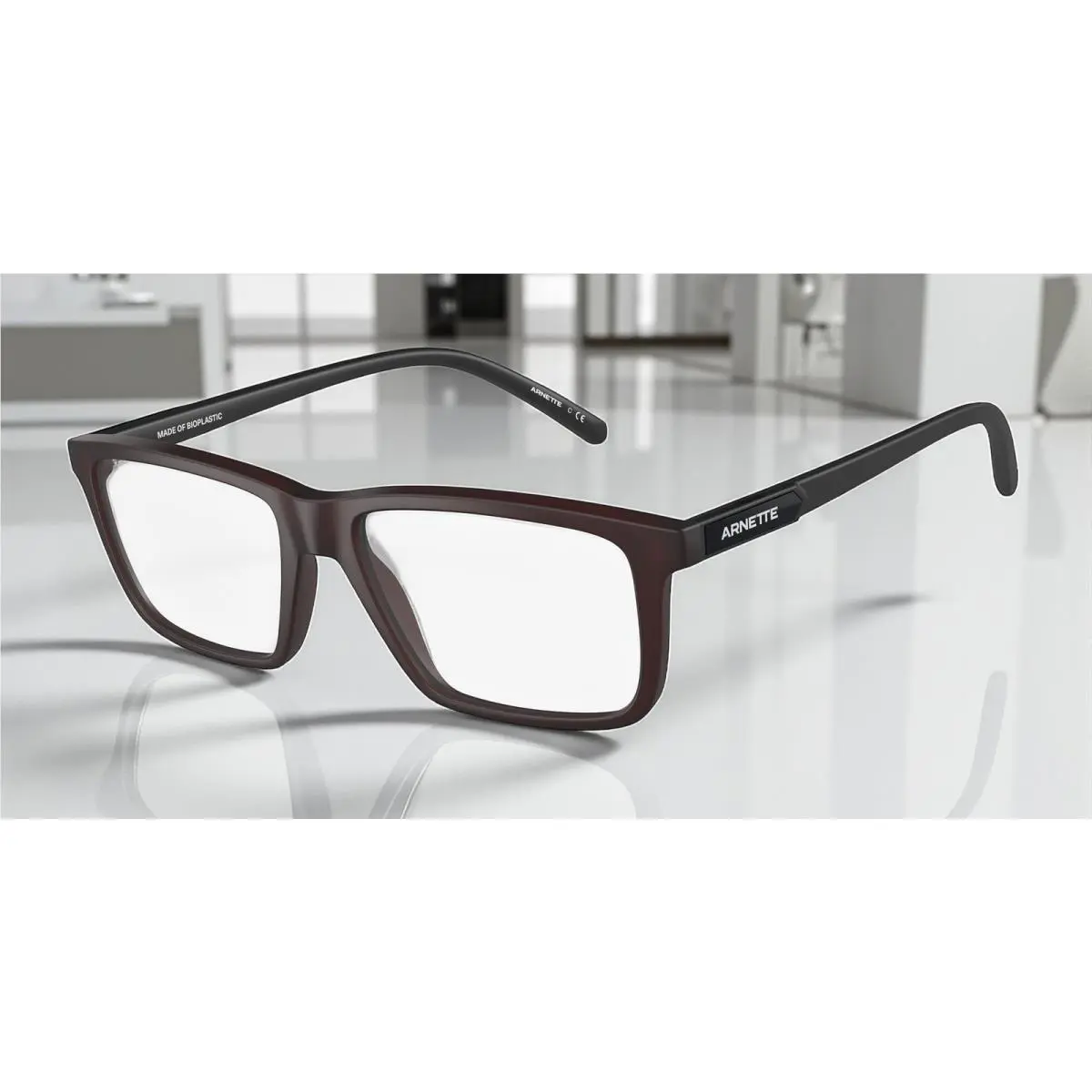 Arnette AN7197 2780 Eyeke Matte Transparent Red Demo Lens 53 mm Men`s Eyeglasses