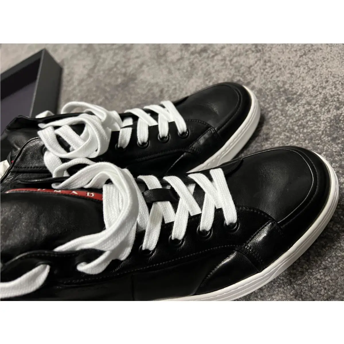 Prada High Top Sneakers Size EU 45 US 12 Made IN Italy Nappa