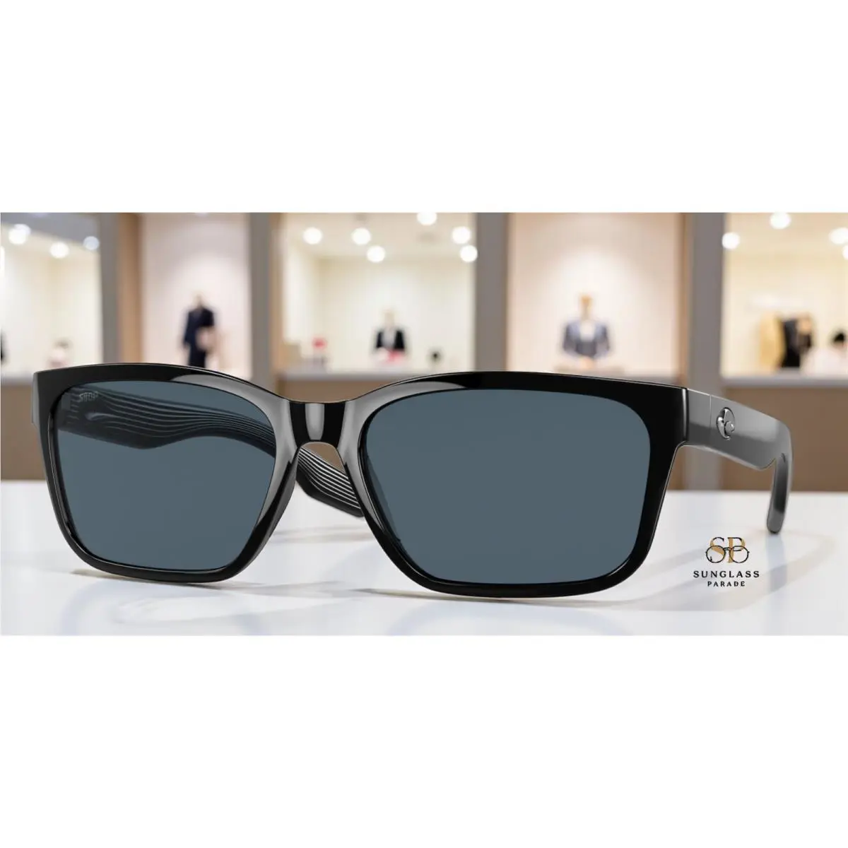 Costa Del Mar 6S9081 908103 Palmas Black Gray Polarized 57 mm Women`s Sunglasses - Frame: Black, Lens: Gray 580p