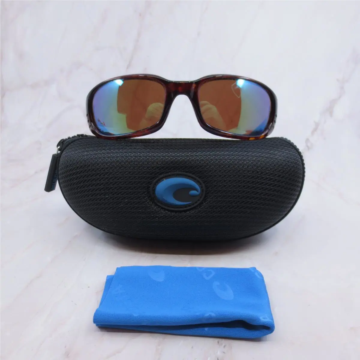 Costa Del Mar Brine Sunglasses Tortoise Blue Mirror Polarized 59mm