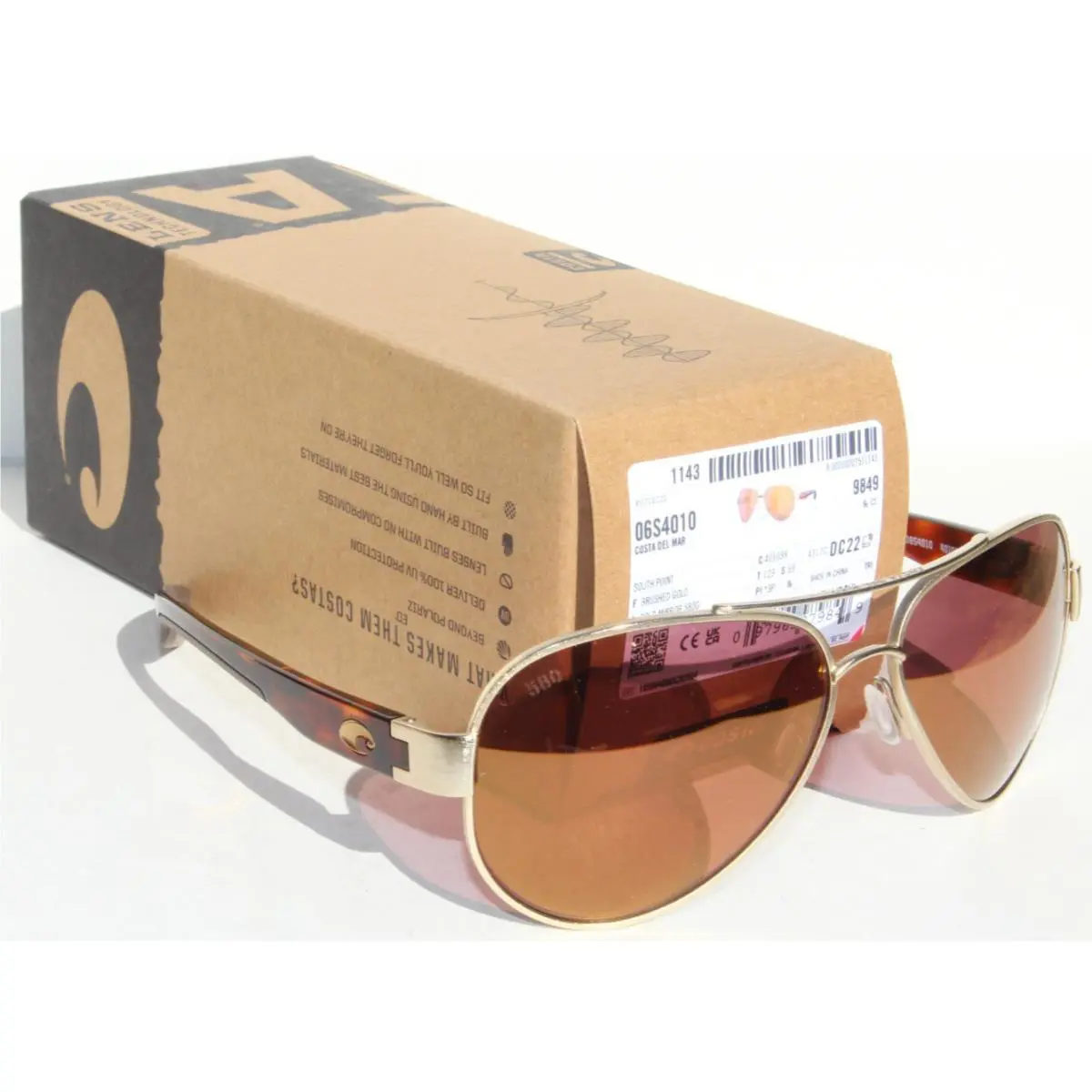 Costa Del Mar South Point Polarized Sunglasses Brushed Gold/gold Mirror 580G