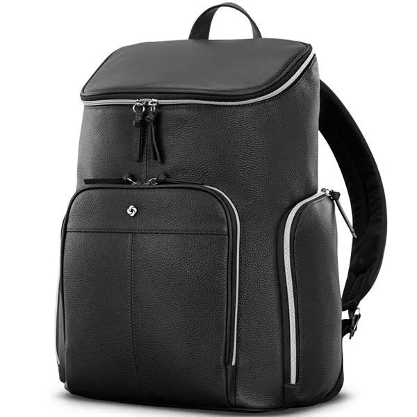 Samsonite Mobile Solution 2 Leather Deluxe Backpack Black