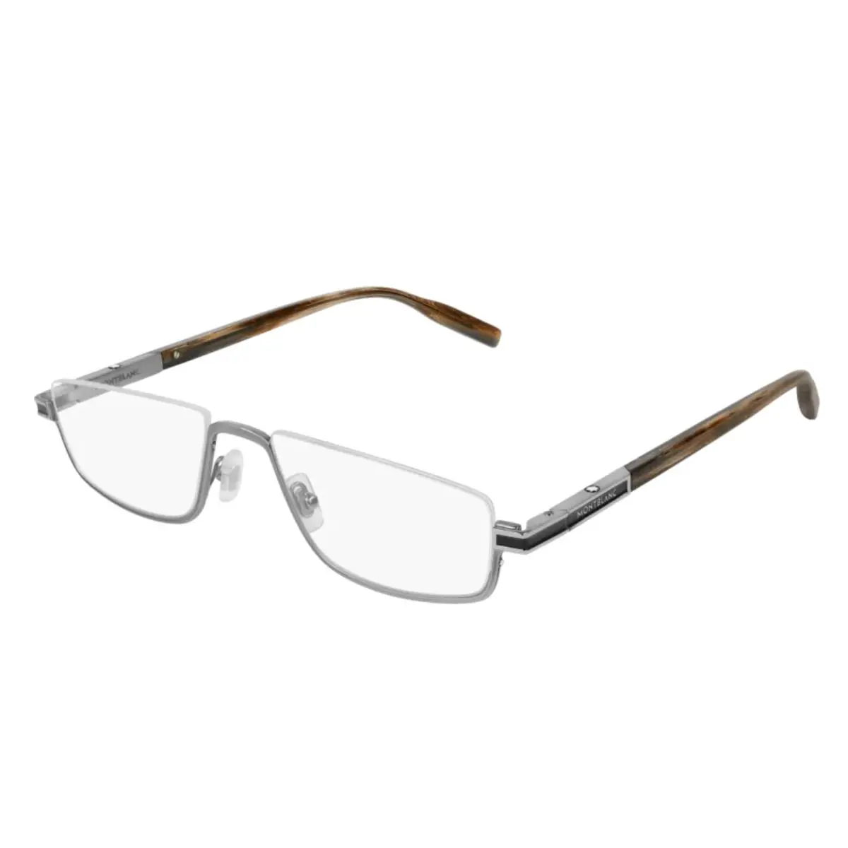 Montblanc Half-eyes Eyeglasses MB0044O 003 55-18 150 Ruthenium Silver Frames