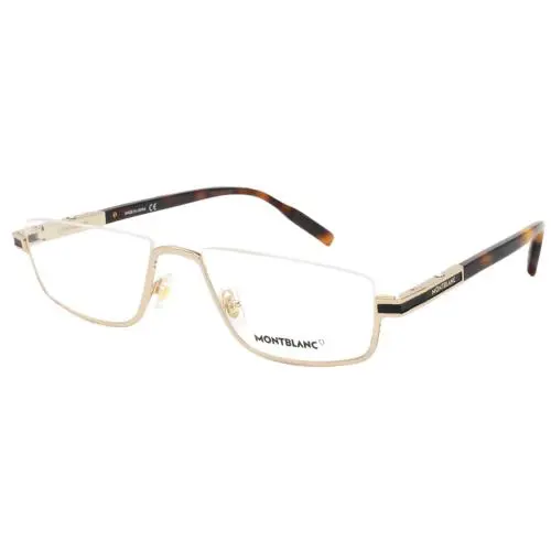 Montblanc Half-eyes Eyeglasses MB0044O 002 55-18 150 Gold Tortoise Frames