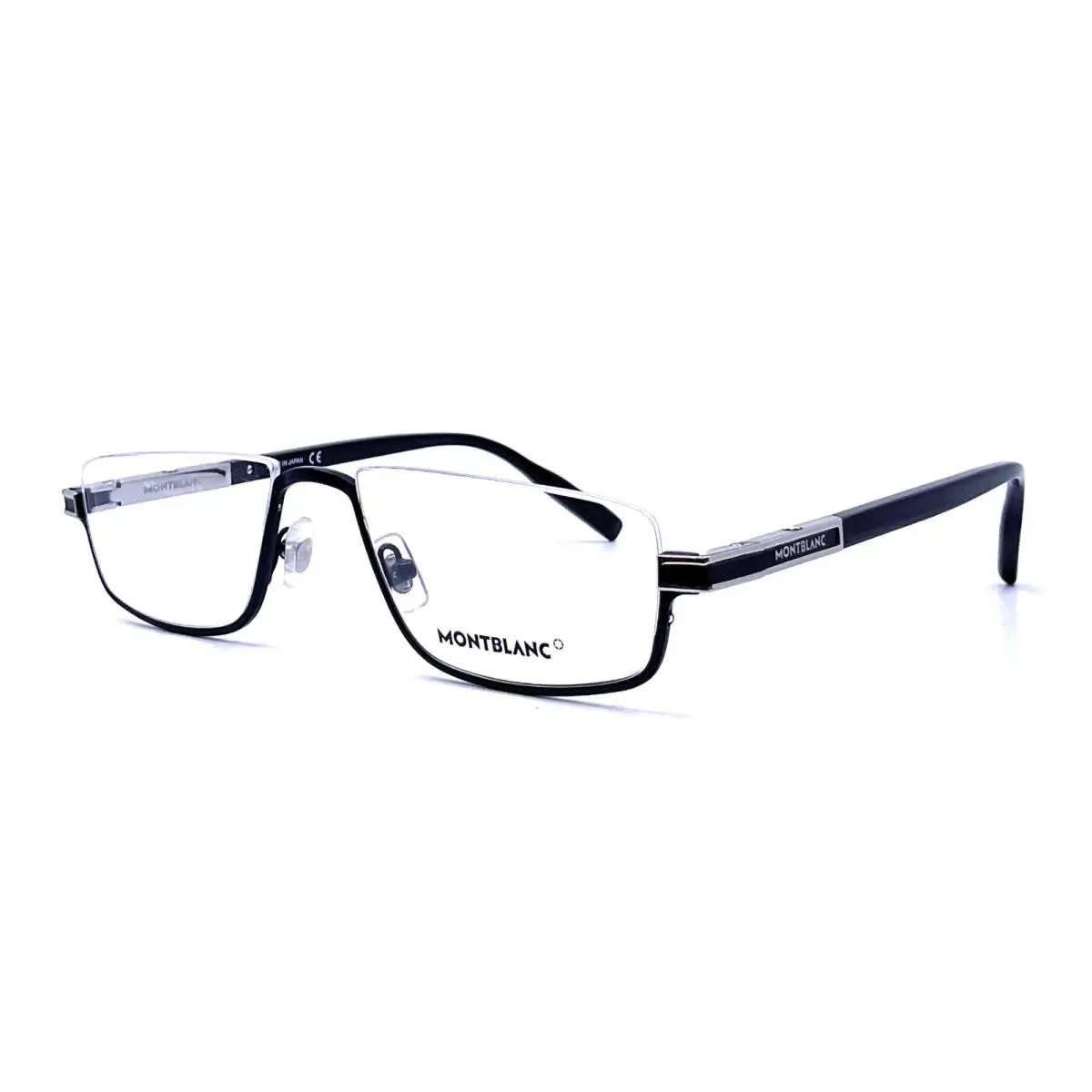 Montblanc Half-eyes Eyeglasses MB0044O 001 55-18 150 Black Silver Frames