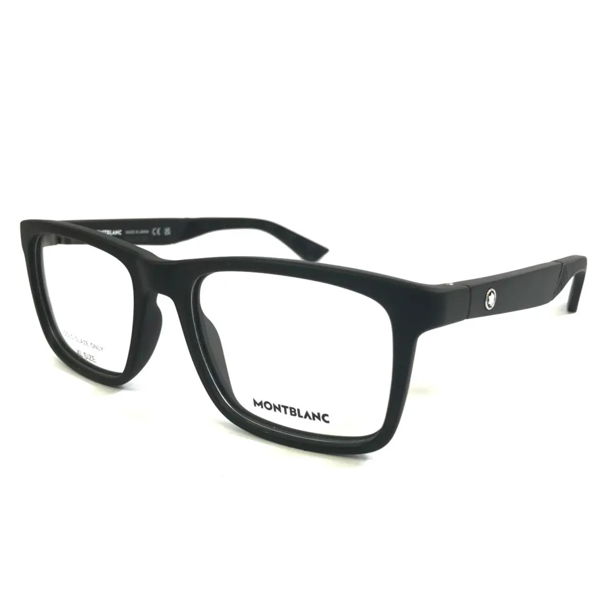 Montblanc Eyeglasses Frames MB0434O 002 Matte Black Rectangle Full Rim 55-18-145