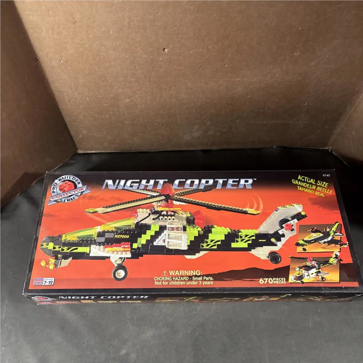 Mega Bloks Pro Builder Collector Series 9740 Night Copter Helicopter 1998