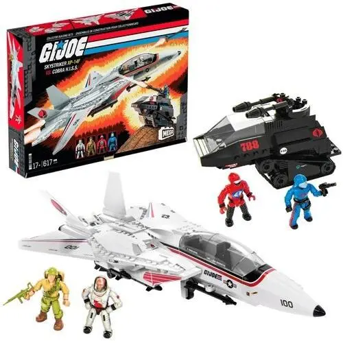 Mega G.i. Joe Action Figures Building Toys Skystriker XP-14F Vs. Cobra H.i.s.s
