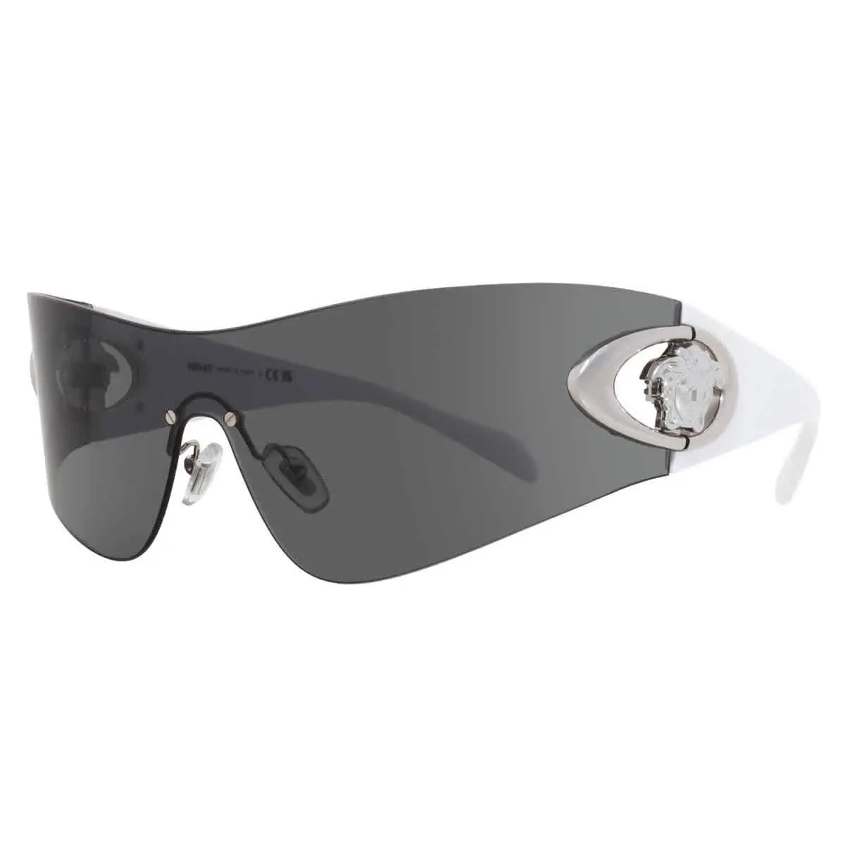 Versace Dark Grey Shield Men`s Sunglasses VE2280 100087 42 VE2280 100087 42