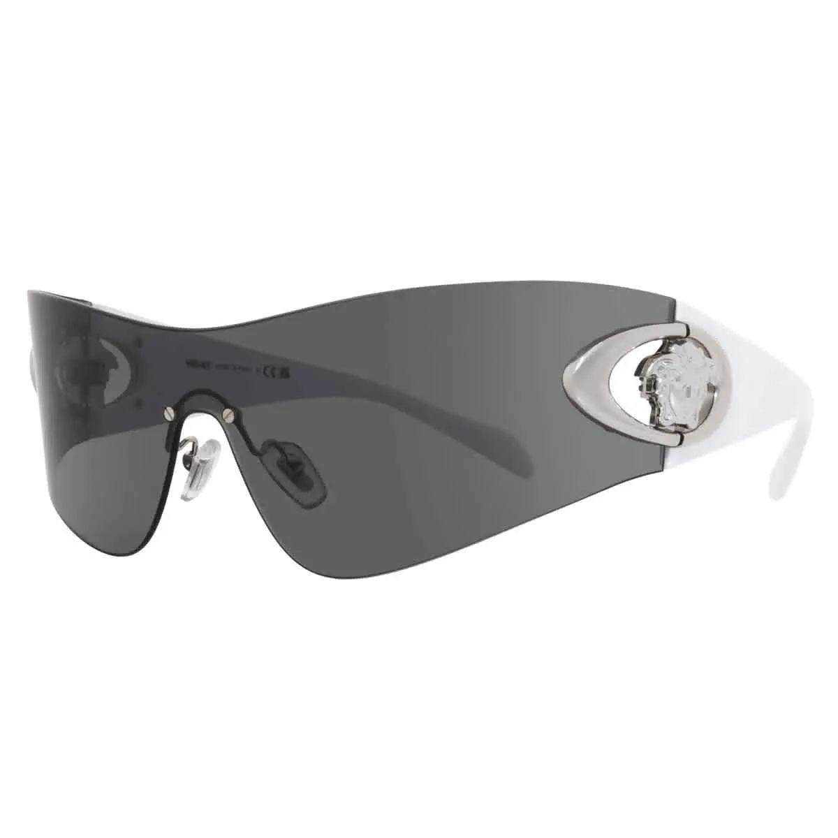 Dark Grey Shield Men`s Sunglasses VE2280 100087 42 VE2280 100087 42 by Versace