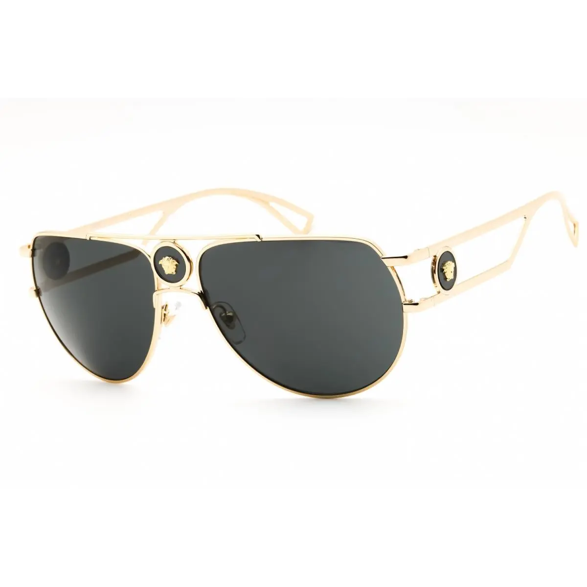 VE2225 100287 Sunglasses Gold Frame Grey Lenses 60mm by Versace