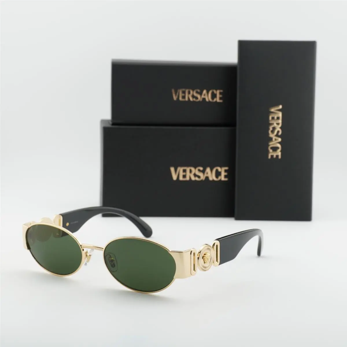 Versace Sunglasses VE 2299 1002/71 Gold/dark Green For Men Women