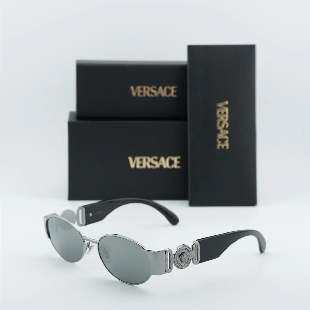 Versace VE2299 10016G Gunmetal/grey Silver Mirror 56-18-140 Sunglasses
