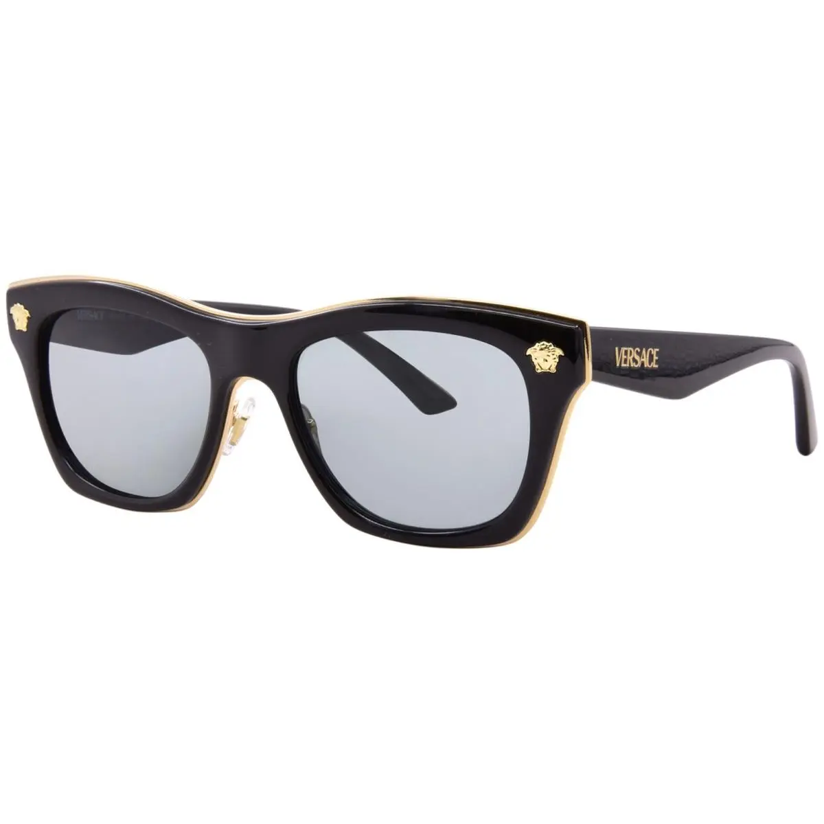VE2272 GB1/87 Sunglasses Men`s Black/dark Grey Square Shape 53mm by Versace