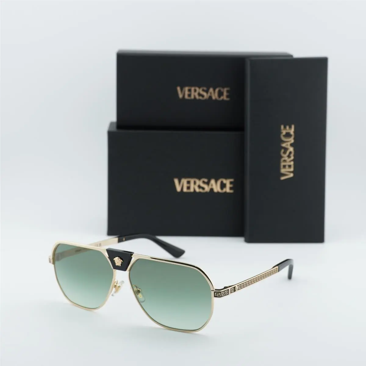 Versace VE2294 10028E Gold/green Gradient 61-12-145 Sunglasses