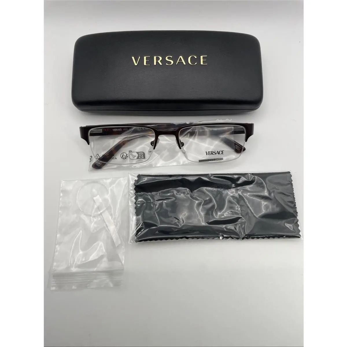 Versace Model 1184 1269. w/ Case 53-18-140 Gunmetal Havana Brown