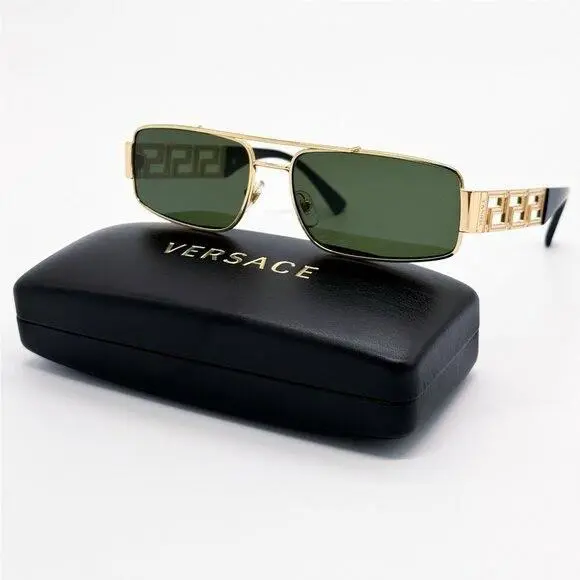 Versace Sunglasses VE2257 1002/71 Gold/green Unisex Eyewear VE2257 100271