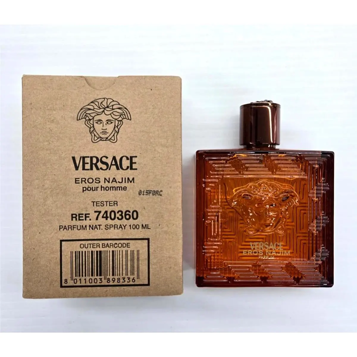 Eros Najim Versace 3.4oz Parfum For Men In Brown Box