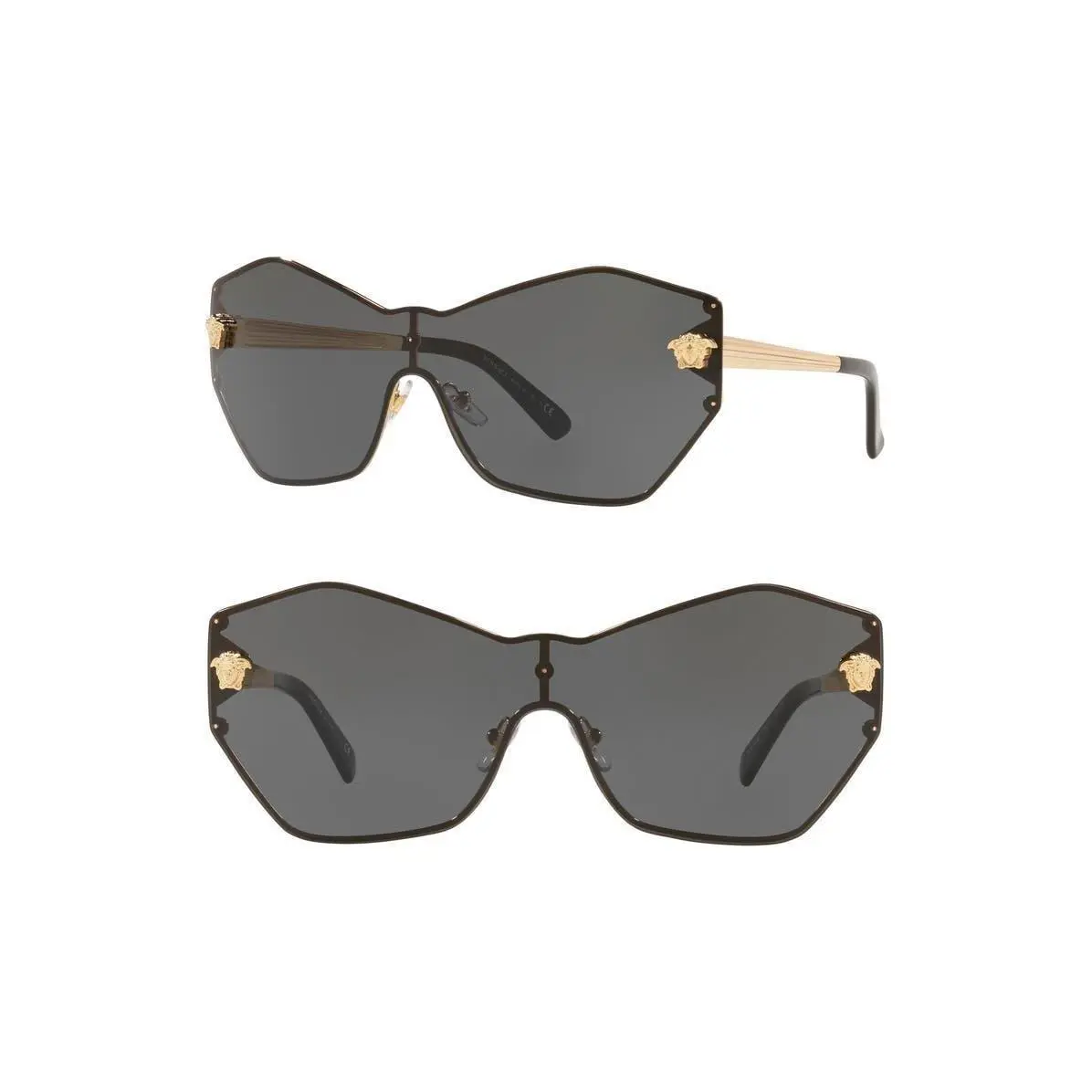 Versace Women Gradient Shield Sunglasses Gold