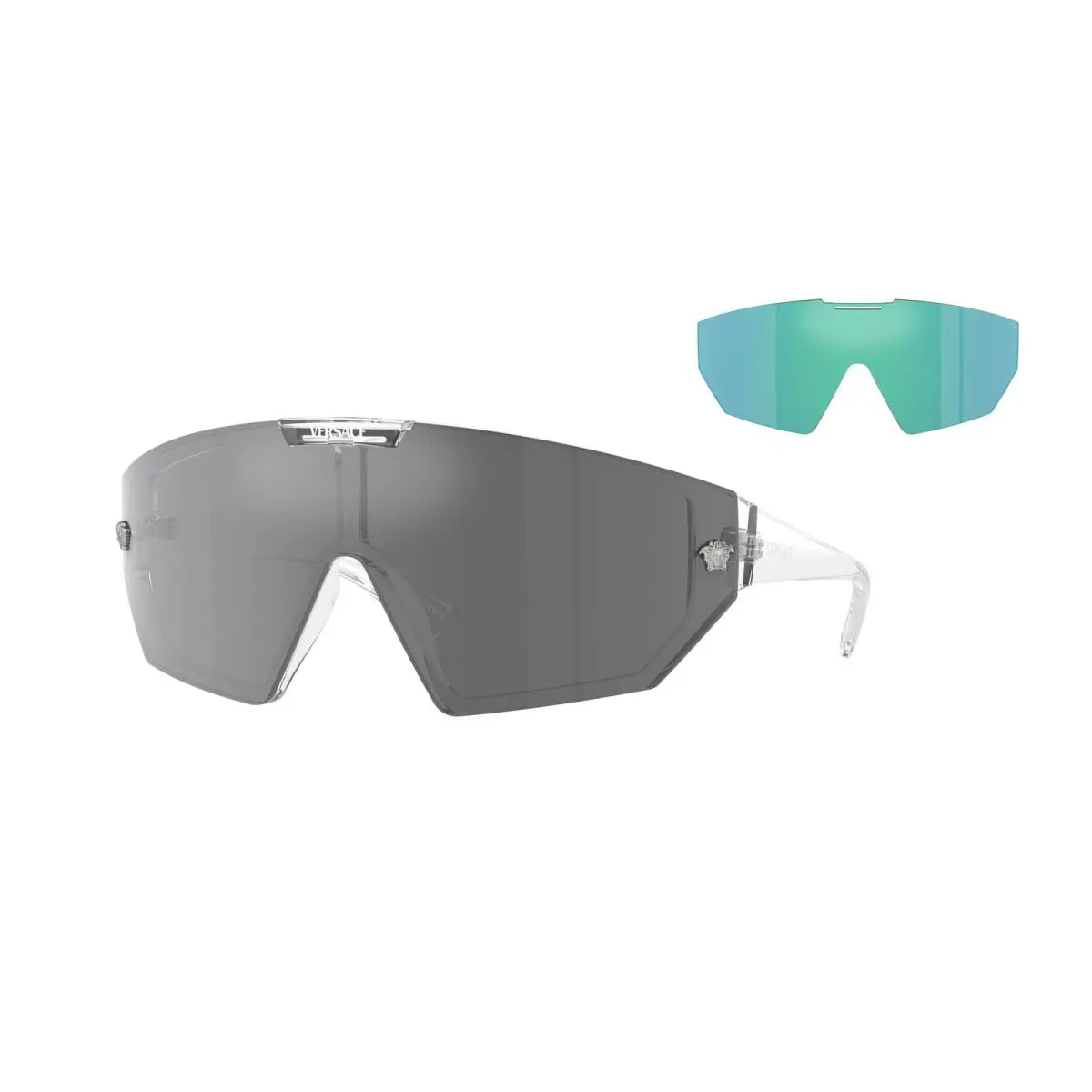 Versace VE 4461 Crystal Grey Mirror Black 148/6V Sunglasses