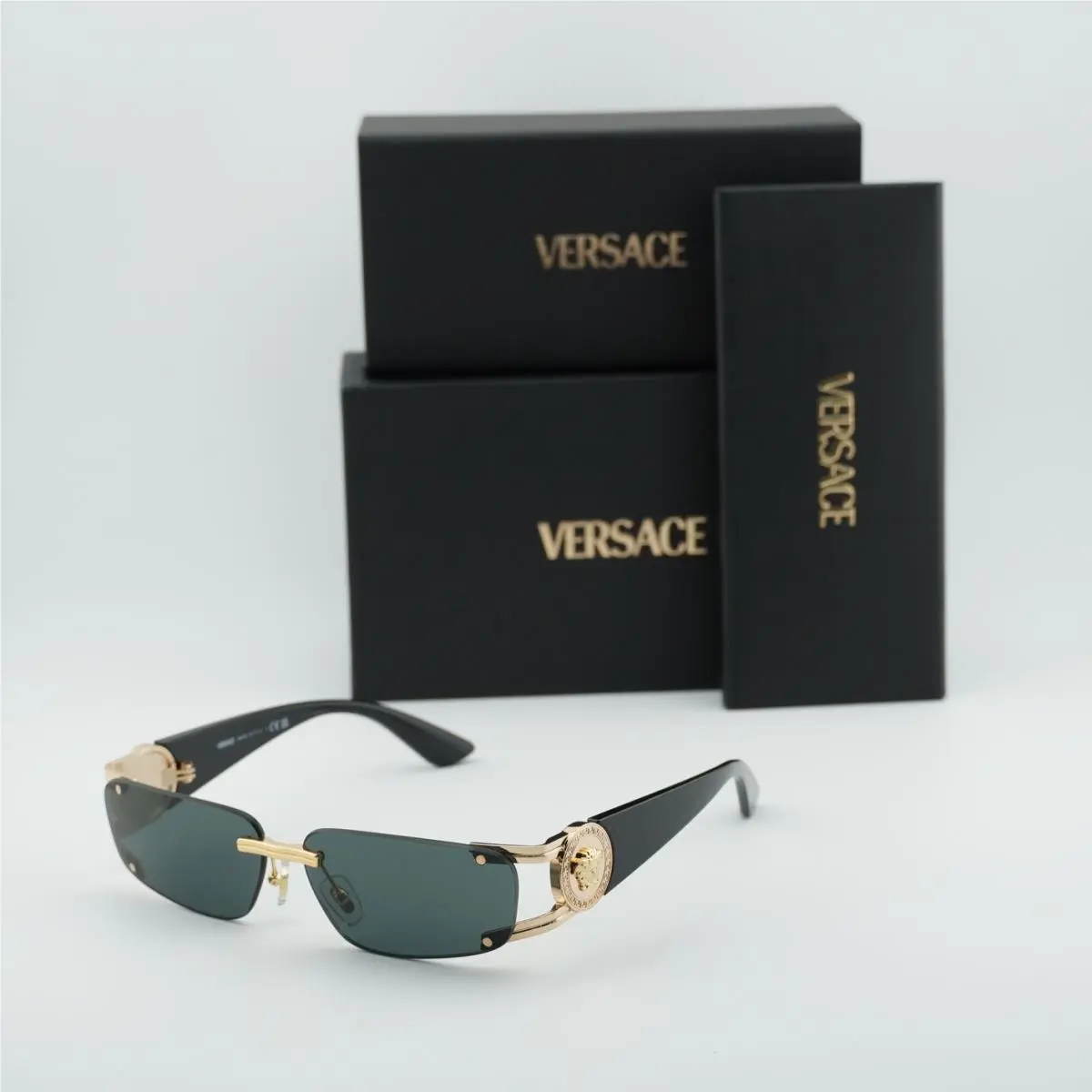 VE2291 100287 Gold/black/grey 59-13-115 Sunglasses by Versace