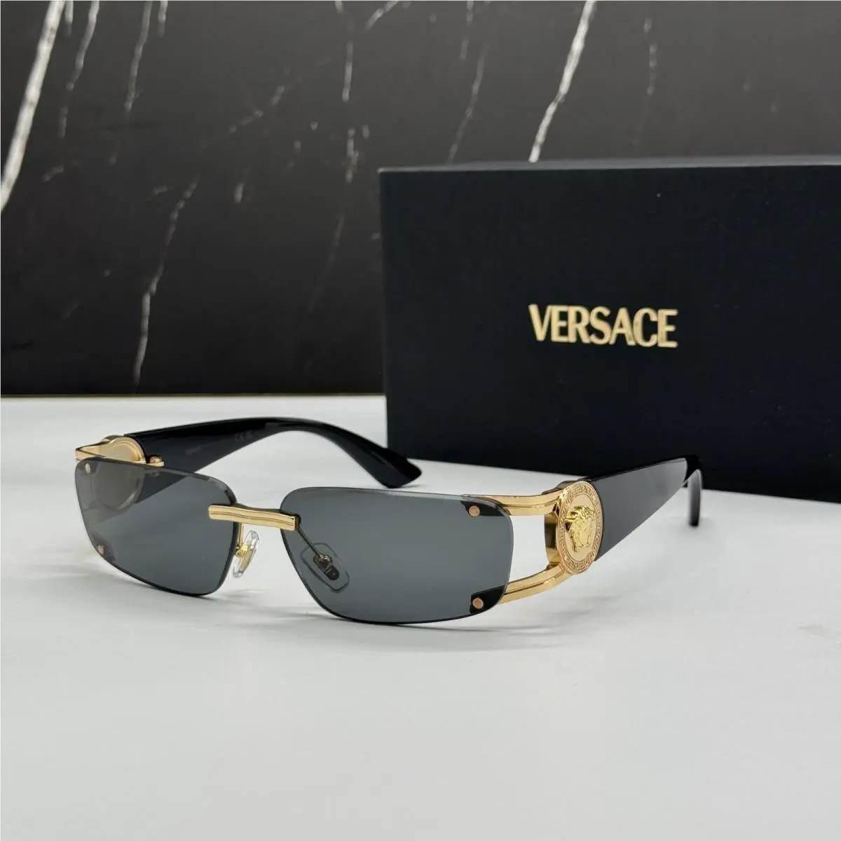 Versace VE2291 1002/87 Sunglasses Mod 2291 Black Unisex Versace VE2291 10028