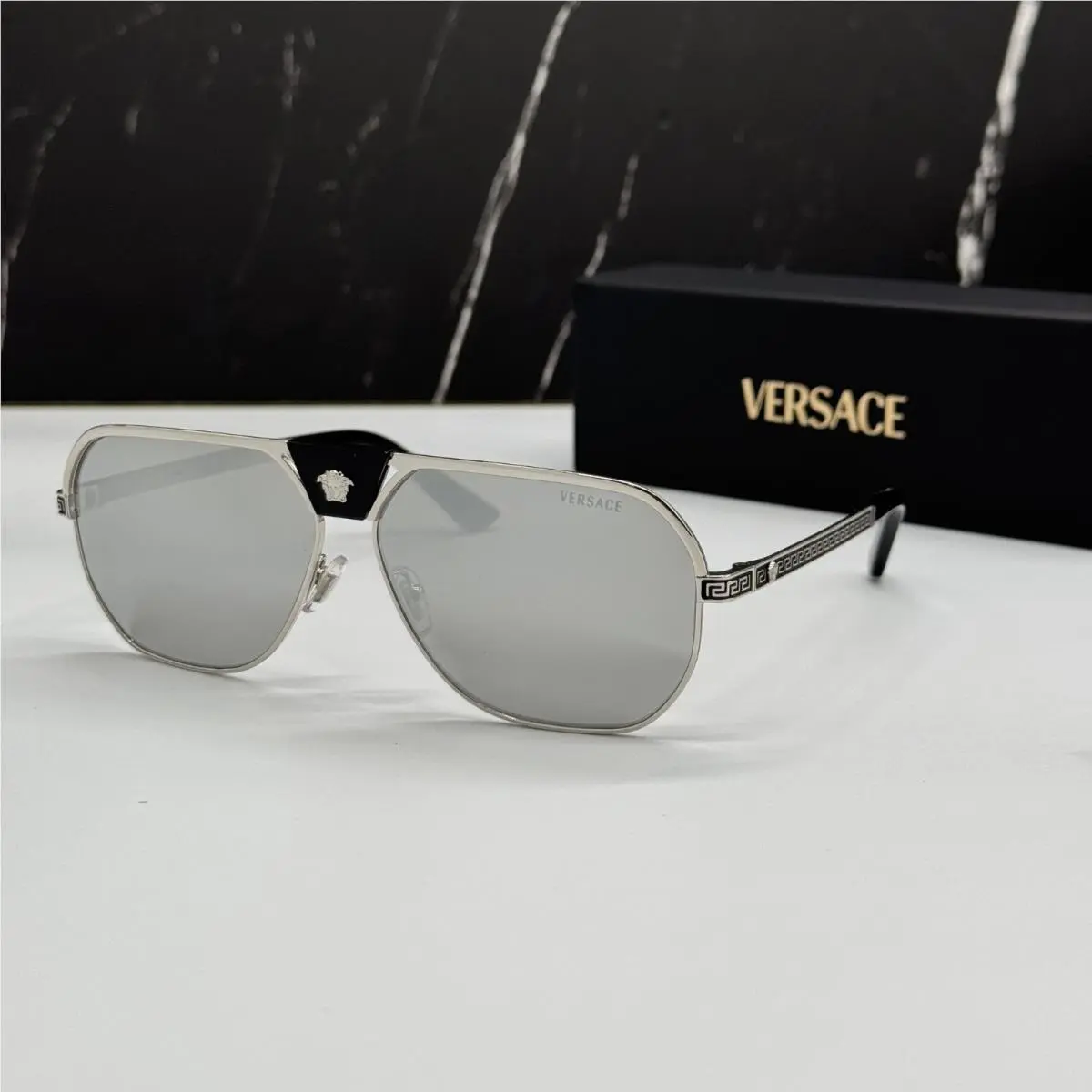 Versace VE2294 1000/6G Sunglasses Mod 2294 Silver Men Eyewear VE2294 10006G