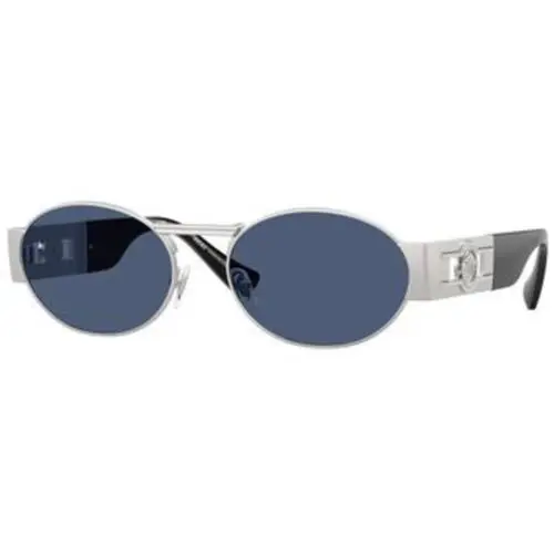 Versace VE 2264 Silver Dark Blue Policarbonate Standard 100080 Sunglasses
