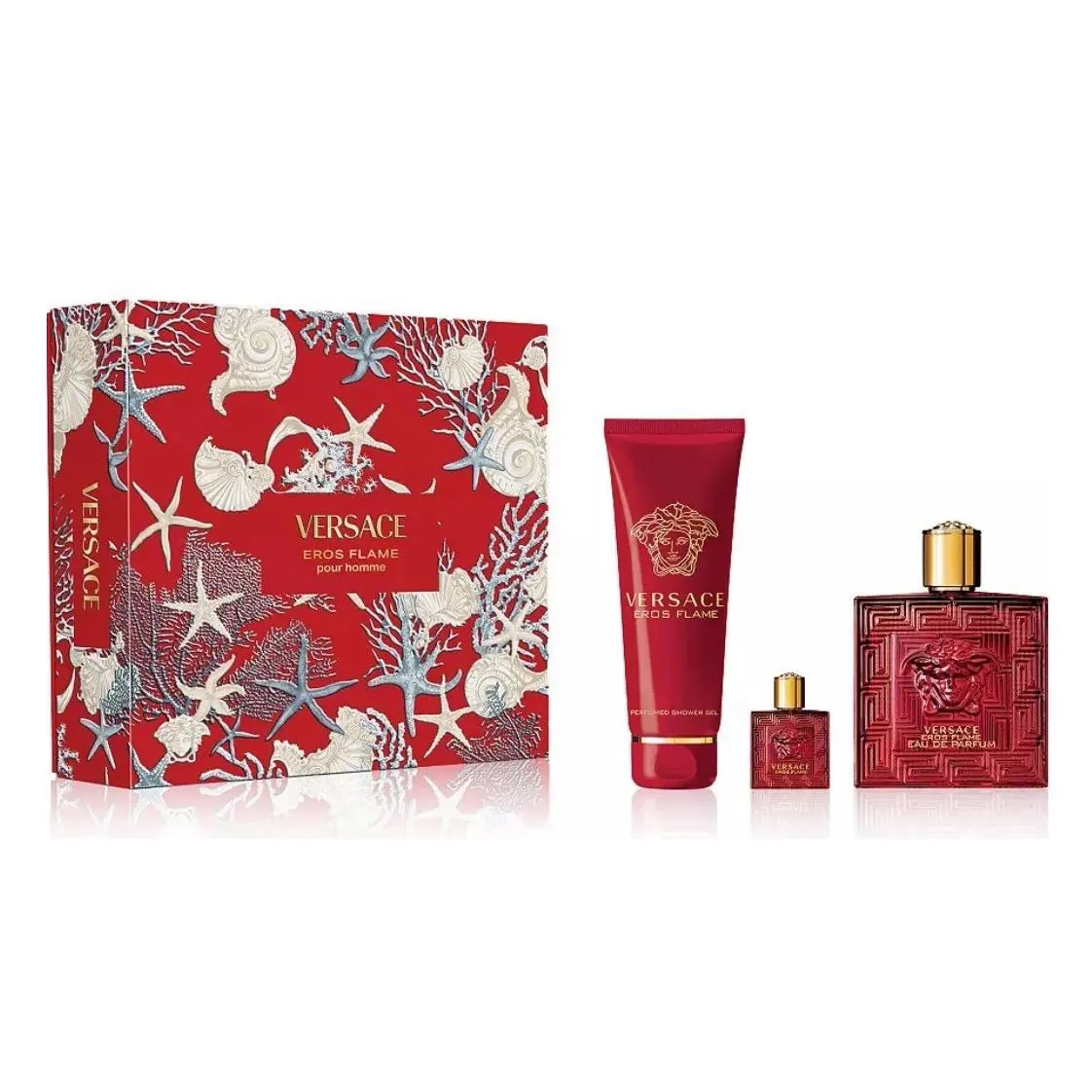 Eros Flame 3pcs Eau De Parfum Masculine Confident For Men 260 ML by Versace