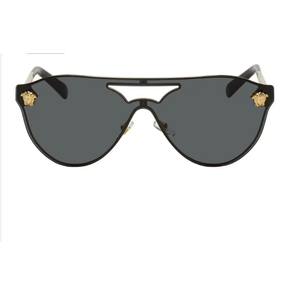 Versace Black Gold Medusa Aviator Sunglasses Women’s