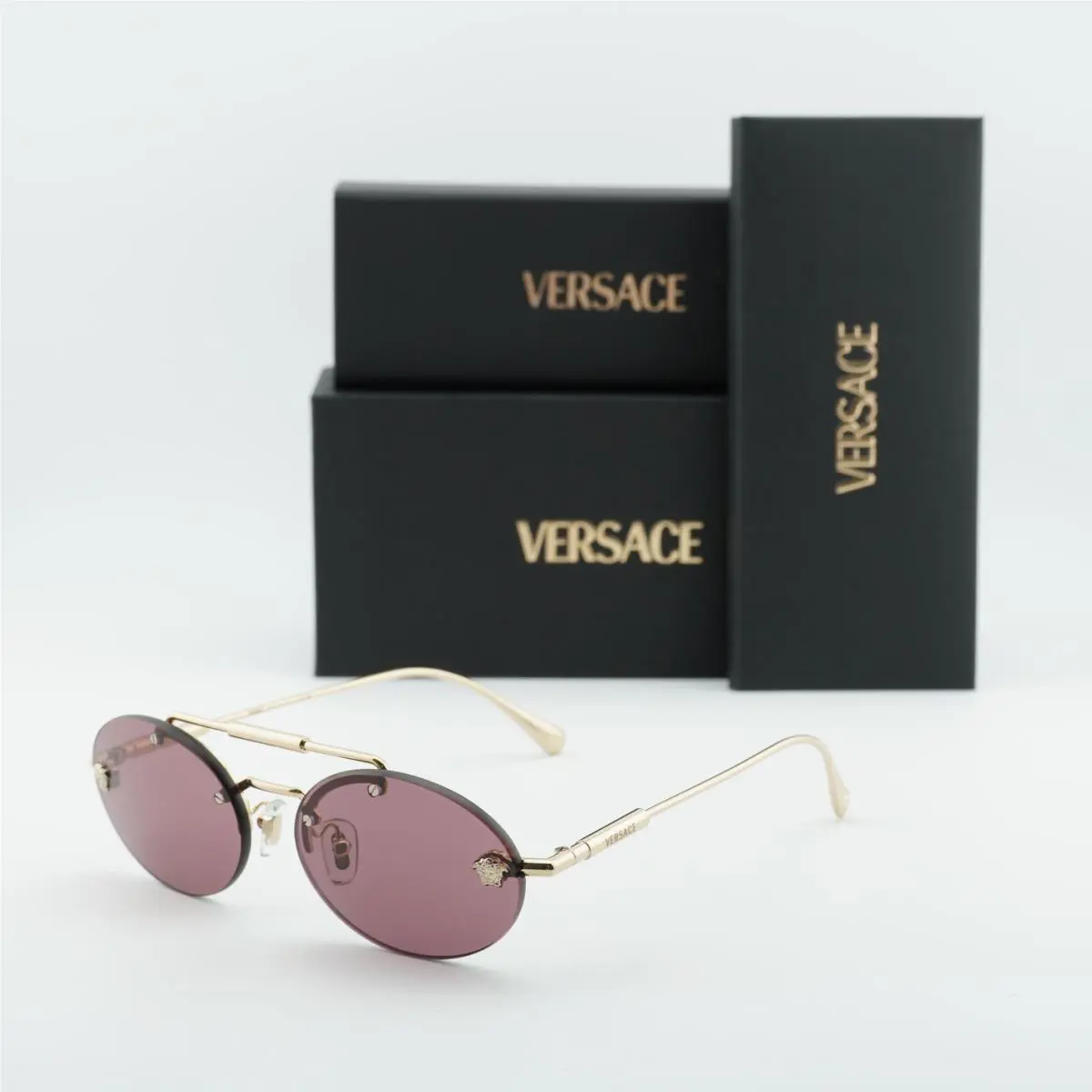 Versace VE2295 1252/1A Pale Gold/violet 56-16-145 Sunglasses