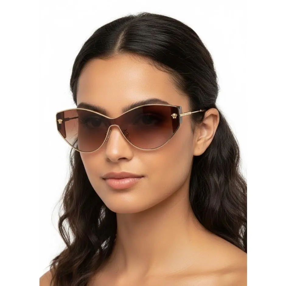 Versace Women Cat Eye Sunglasses Gold