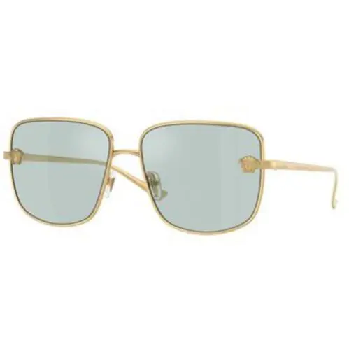 Versace VE 2282 Gold Azure Flash Silver Polyamide Standard 10029C Sunglasses