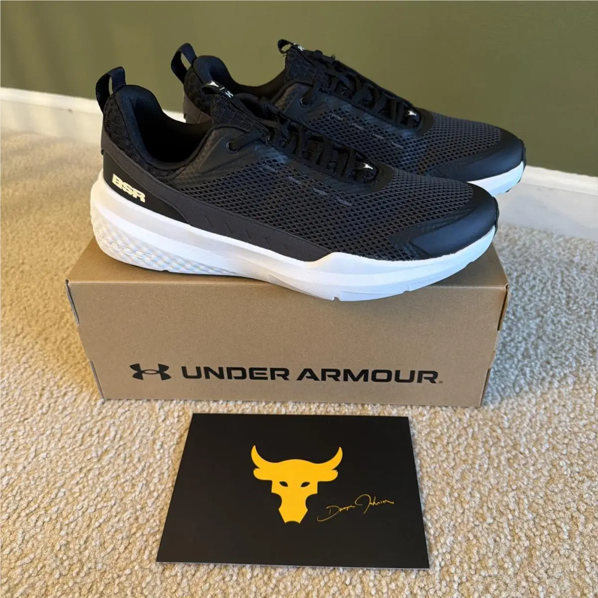 Under Armour UA Project Rock Bsr 5 Black Training Shoes Men`s SZ 10