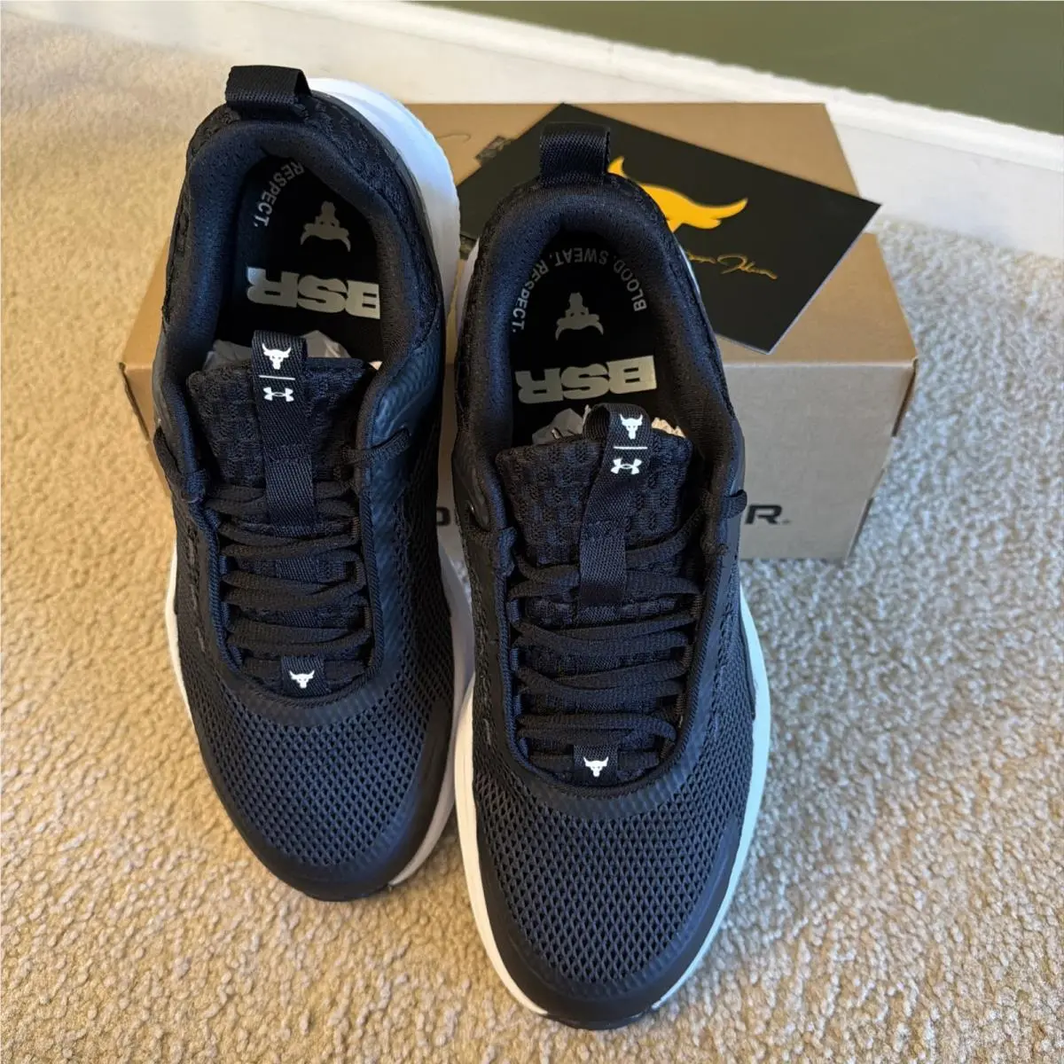 Under Armour shoes - Under Armour Project Rock - Project Rock - 3028296-002 - Black / White, Manufacturer: Black / White 9