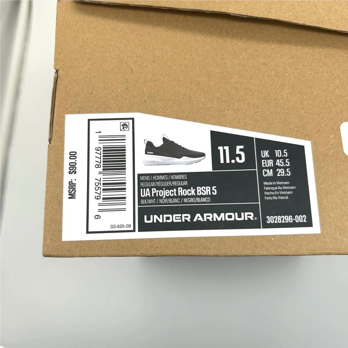 Under Armour shoes - Project Rock BSR 4 - Project Rock BSR - 3028296-002 - Black 9