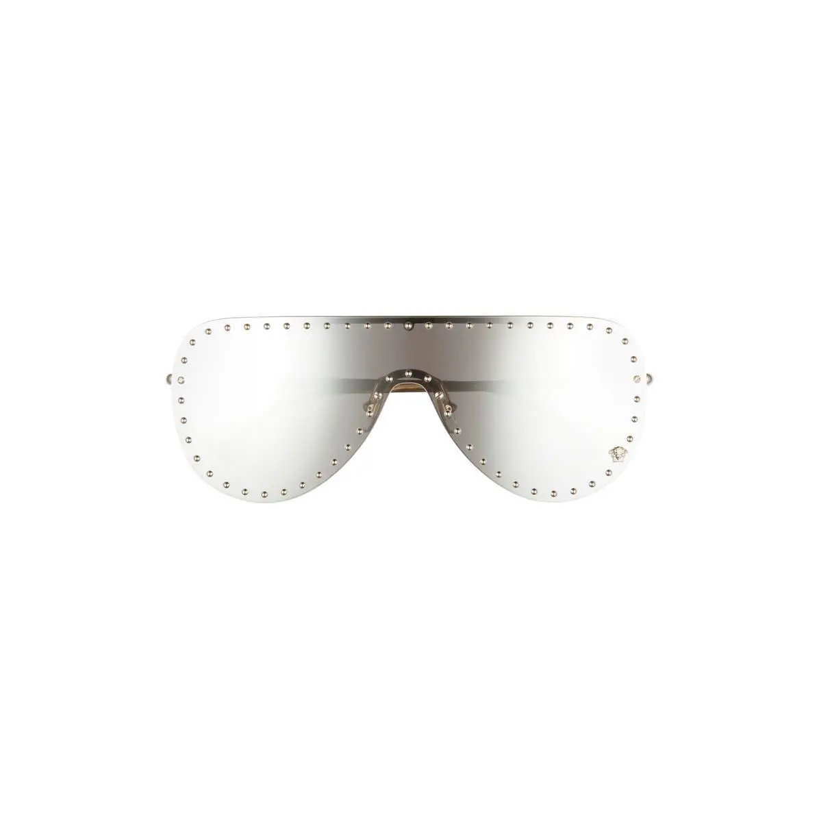 Versace Women Shield Sunglasses Havana Gold