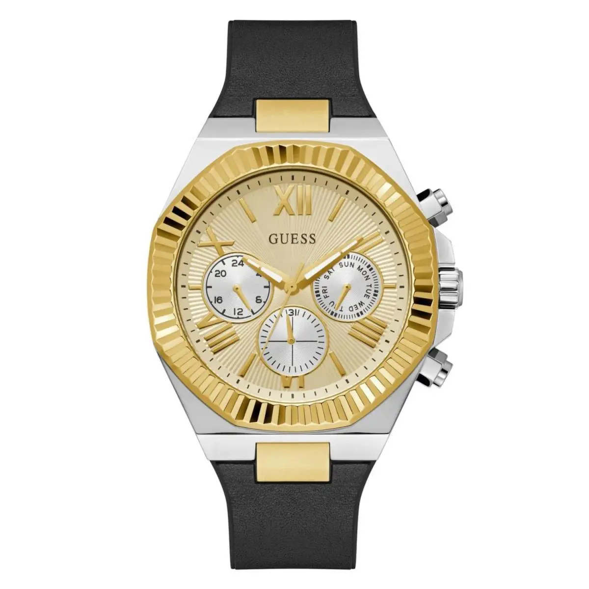 Guess Men`s Equity Gold Dial Watch - GW0791G1
