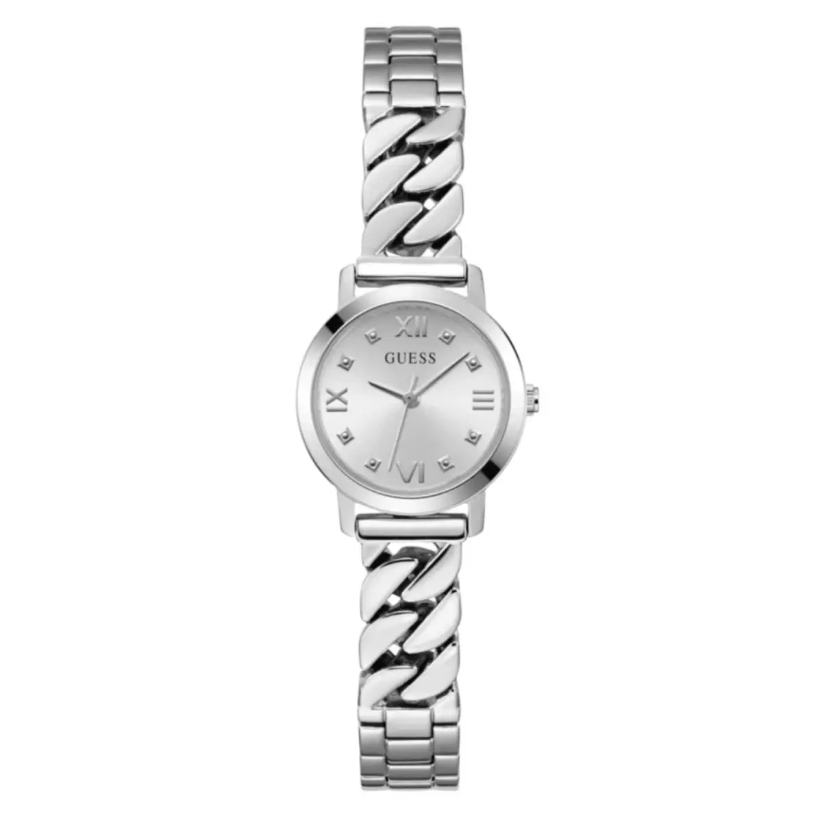 Guess Women`s Watch Chime Silver Tone Dial Stainless Steel Bracelet GW0867L1
